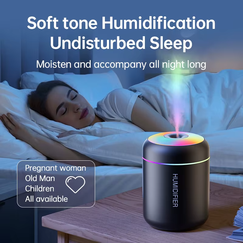 180ML USB Mini Air Humidifier & Aroma Diffuser – Portable Essential Oil Mist Maker with LED Night Light